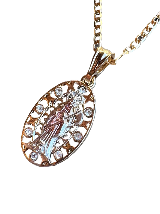 Santa Muerte Medalla Divina Necklace