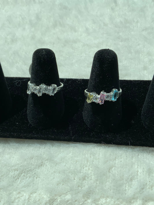 Rectangle Squares Bling Ring (Size 7 & 8)