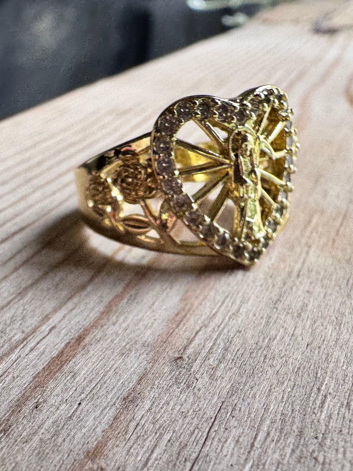 Santa Muerte Heart Adjustable Ring