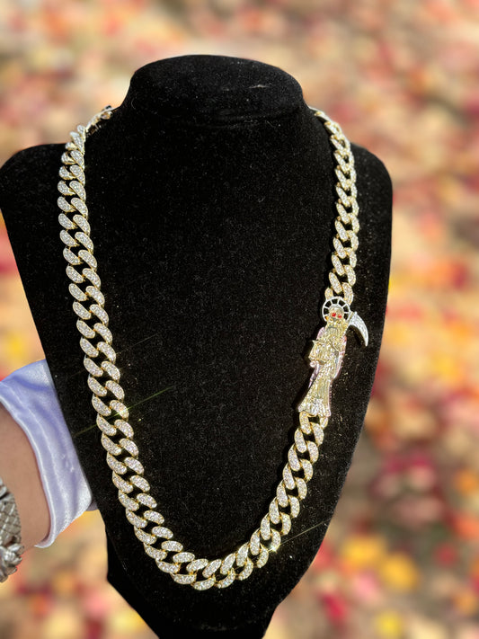 Santa Muerte Iced Chain 22 in