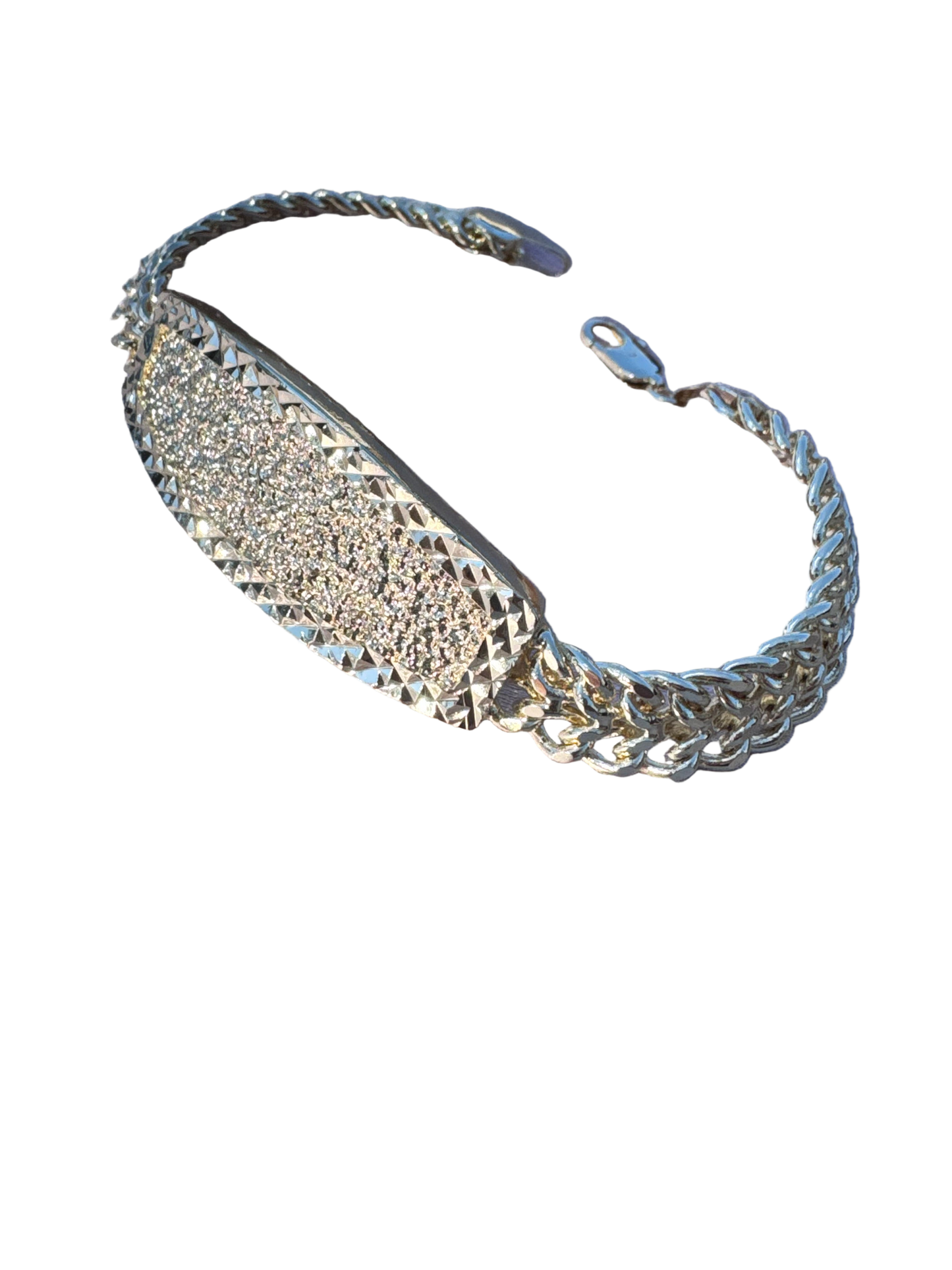 Embossed Plate Petatillo Link Esclava Bracelet