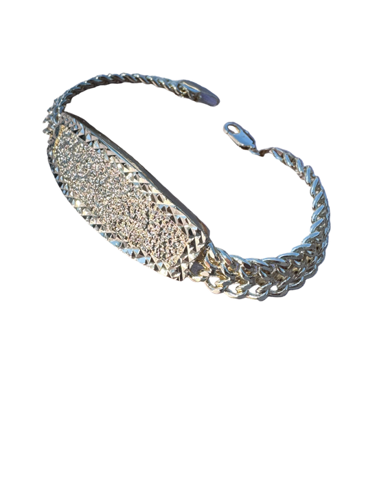 Embossed Plate Petatillo Link Esclava Bracelet