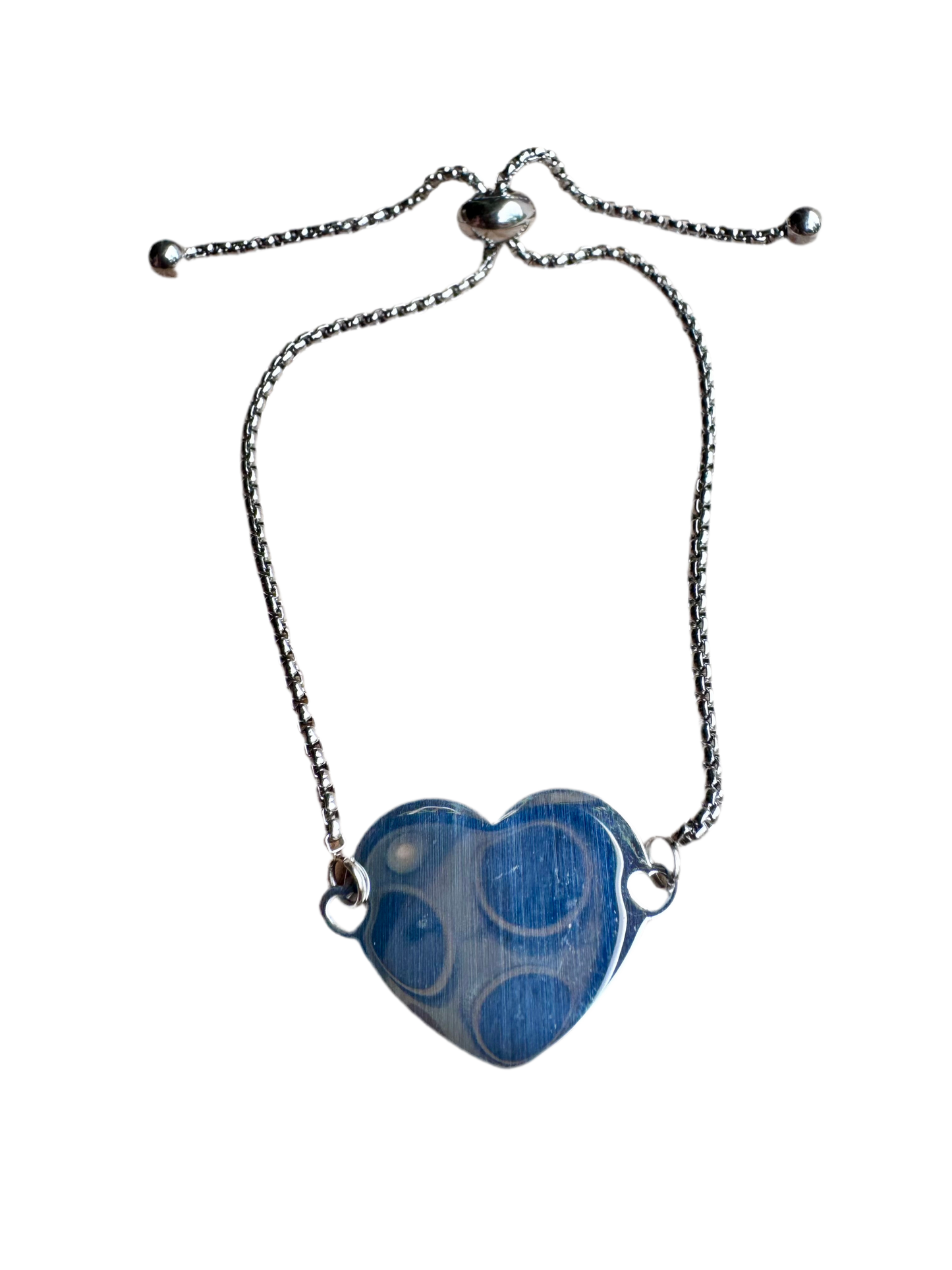 Heart Silver Adjustable Personalized Bracelet