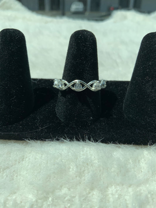 Braided Bling Band Ring (Size 8)