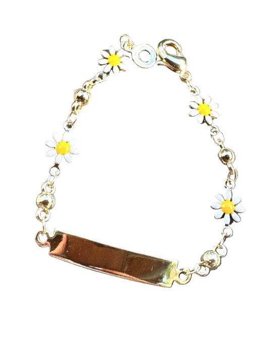 White Flowers Baby Bracelet Esclava
