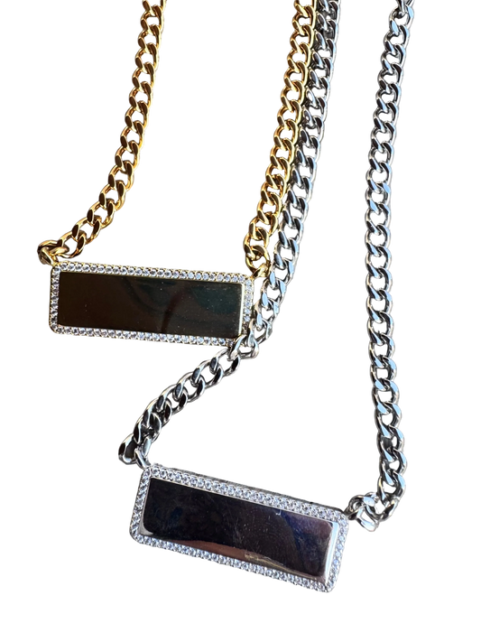 Cuban Plate Necklace
