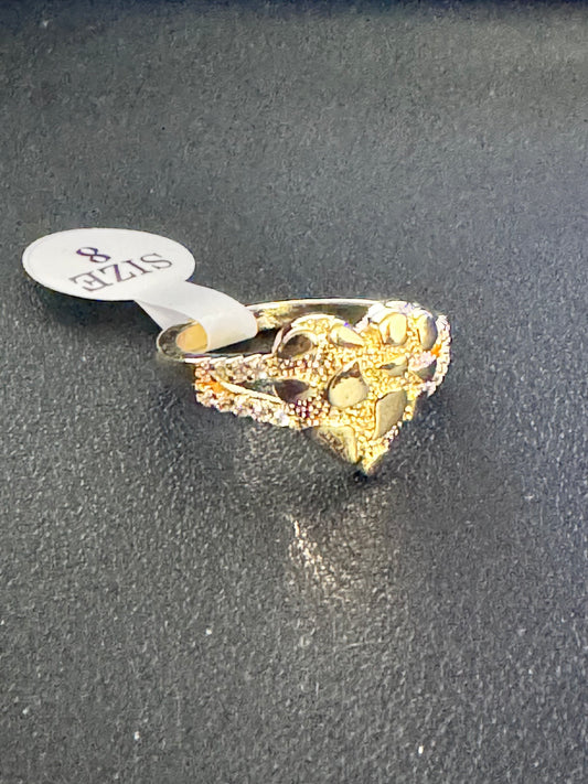 Heart Nugget Split Shank Ring