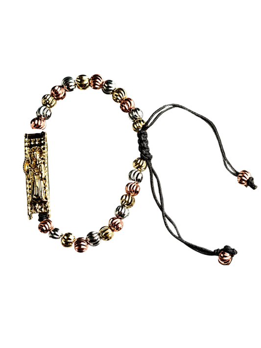 Santa Muerte Rosary Nylon Bracelet