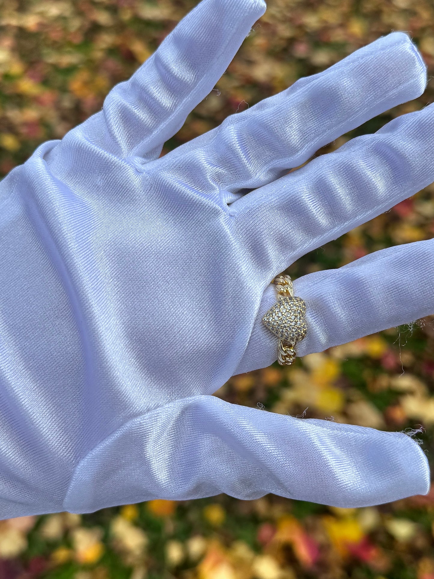 Golden Link Heart Ring