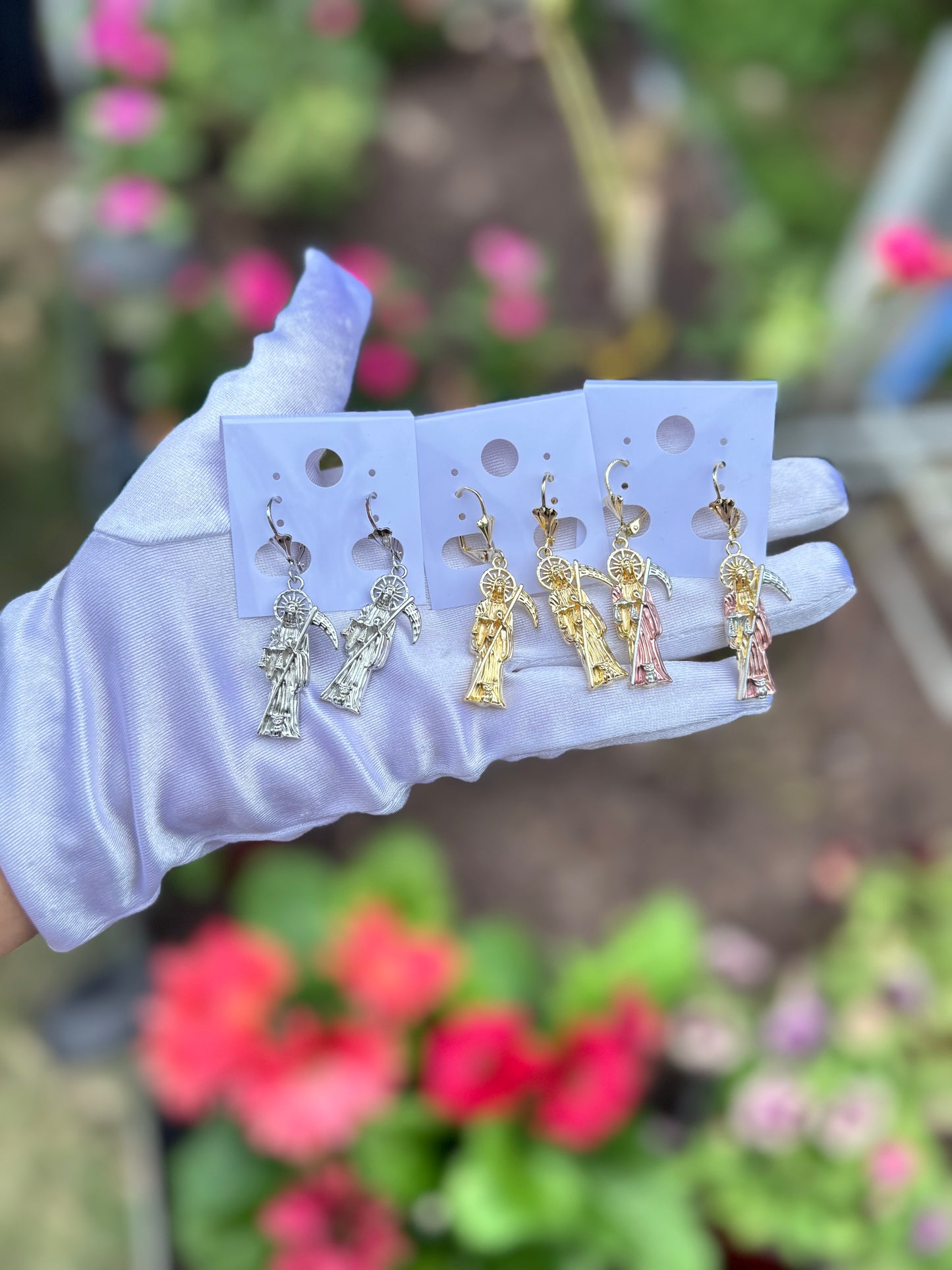 Santa Muerte Earrings (Silver)