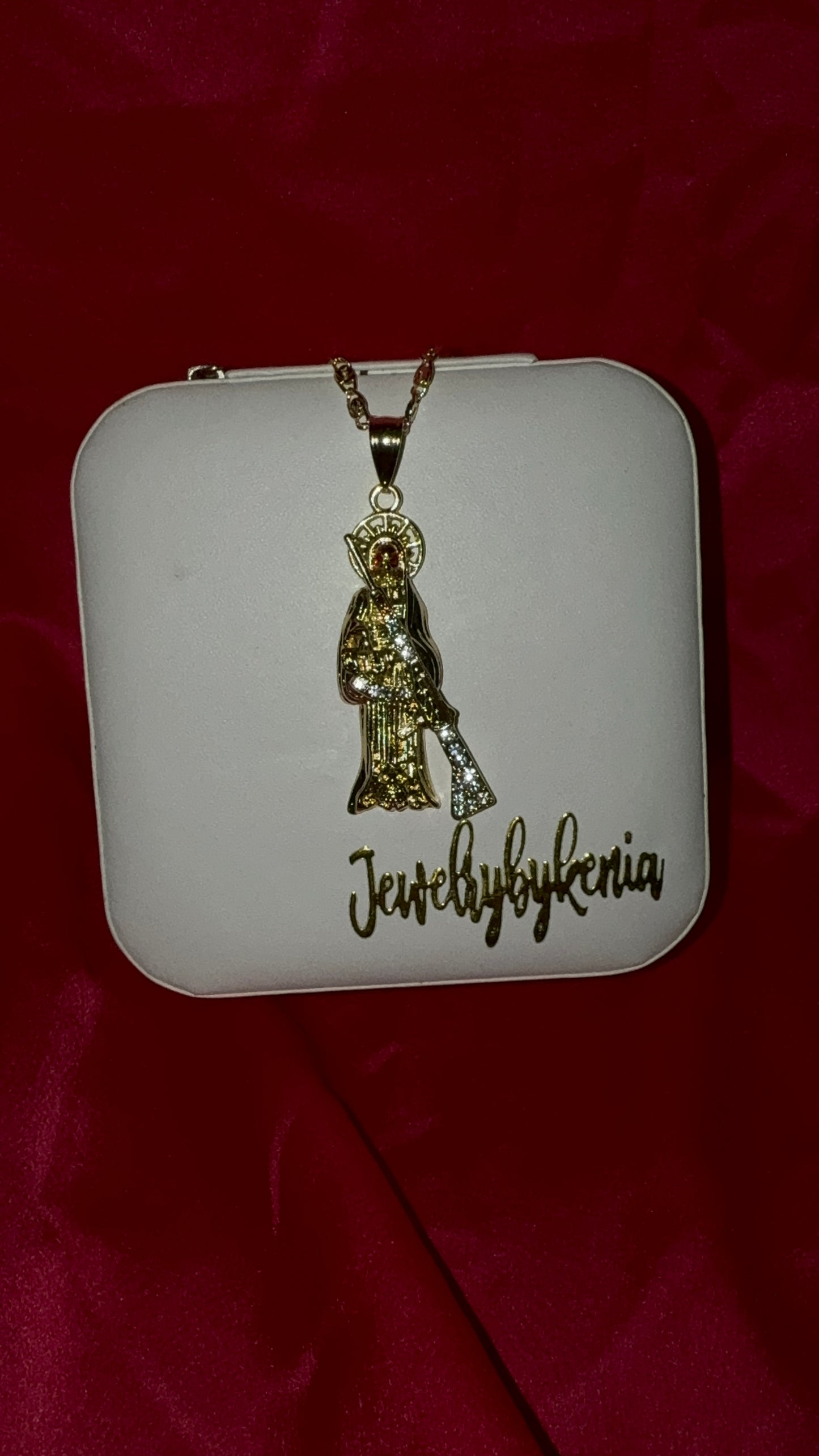 Santa Muerte Rifle Necklace