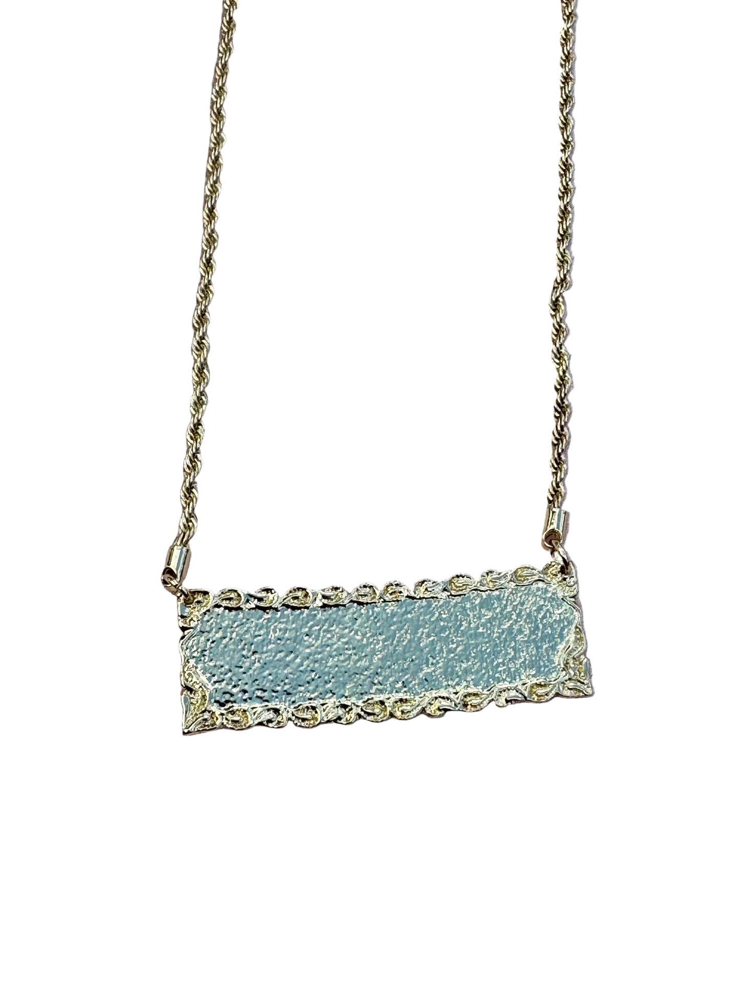 Engraved Name Plate Rope Necklace