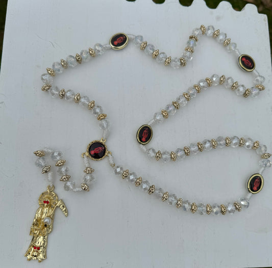 Santa Muerte Clear Rosary