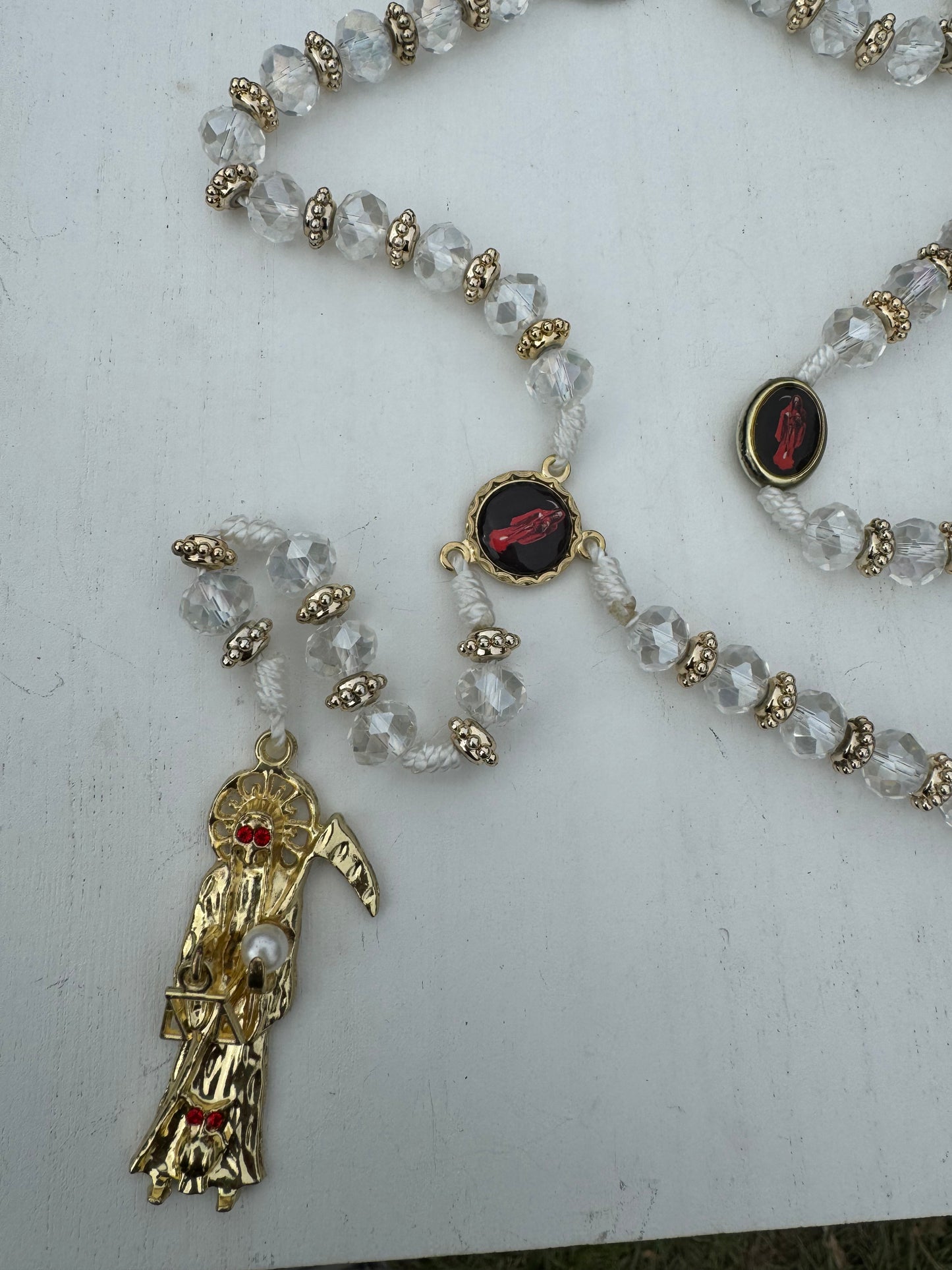 Santa Muerte Clear Rosary