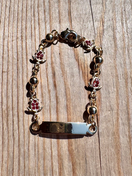 Red Turtles Baby Bracelet Esclava