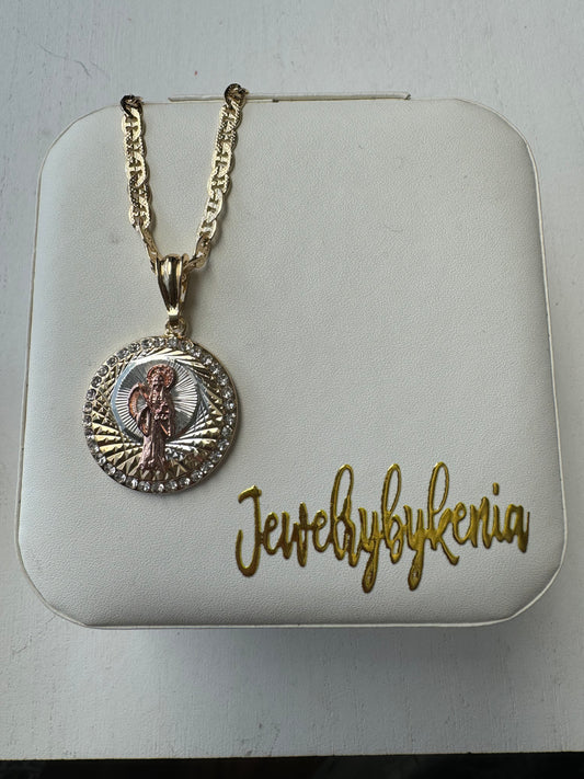 Santa Muerte Round Medalla