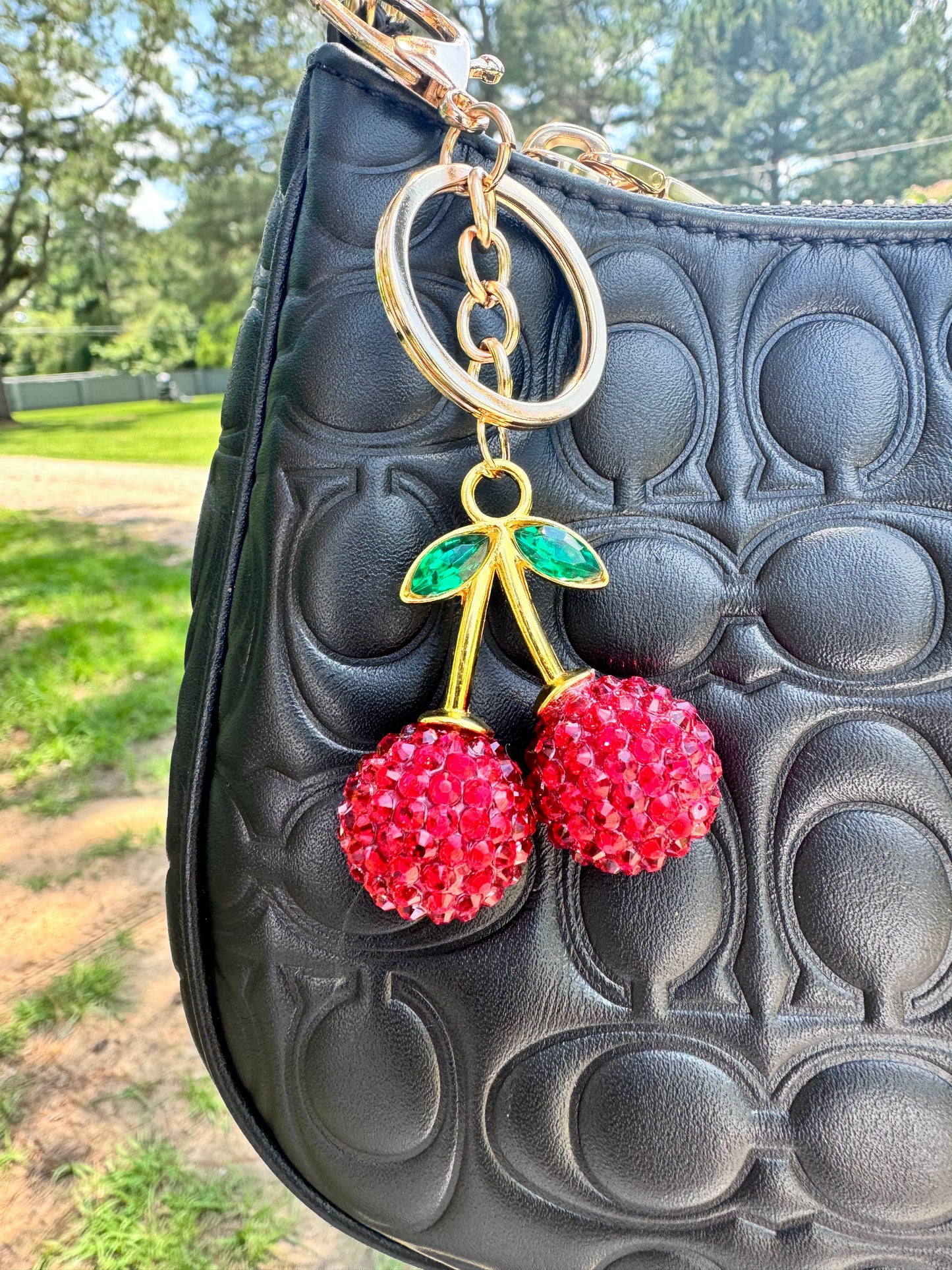 Pretty Red Cherry Keychain
