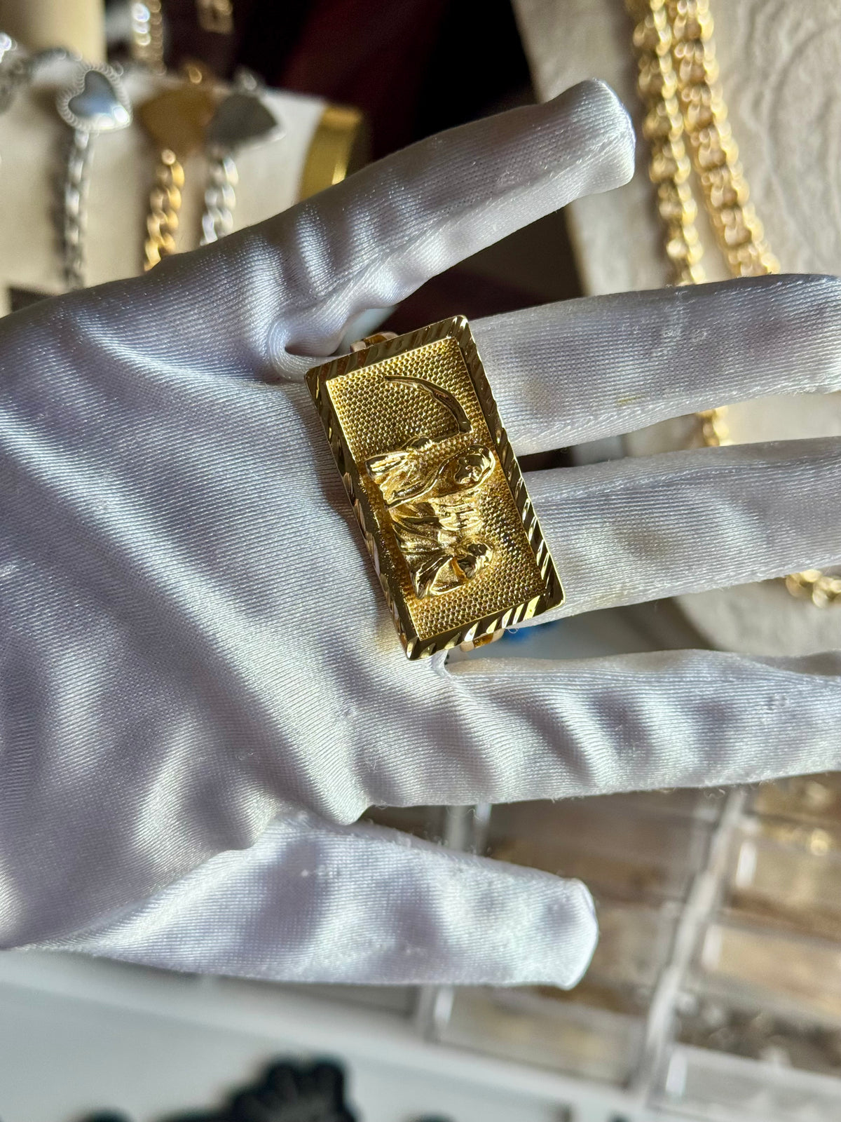 Santa Muerte Two Finger Ring