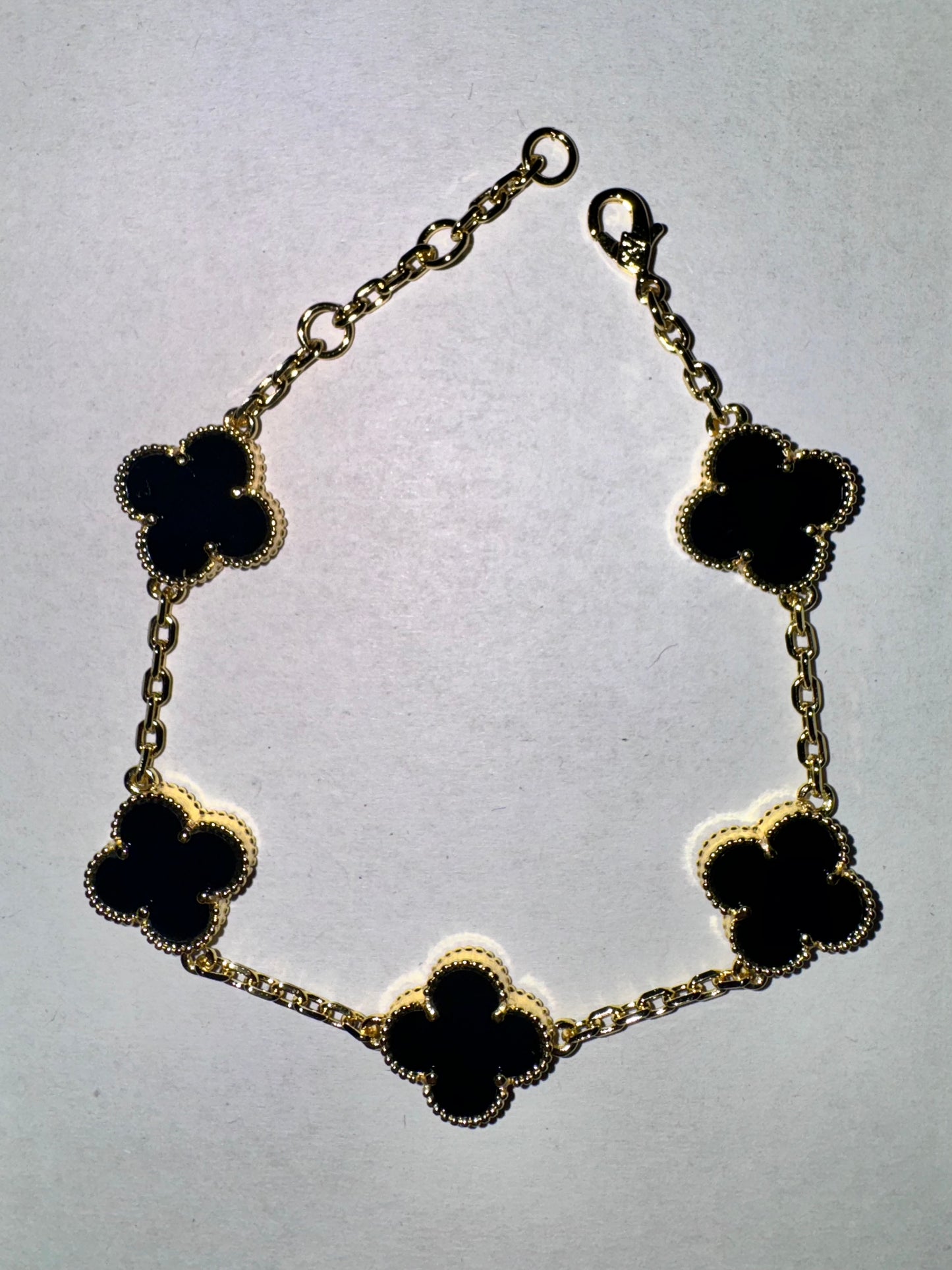Black/Gold Clover Bracelet