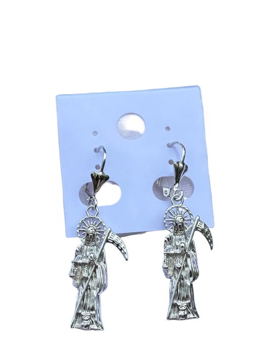 Santa Muerte Earrings (Silver)