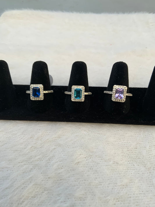 Rectangular Sparkly Ring (Size 8.5)