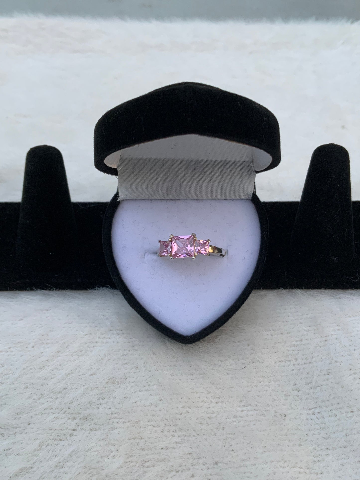 El Three Pink Squares Ring (Size 8)