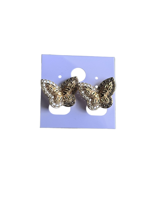 Butterfly Diamond Nugget Earrings Studs