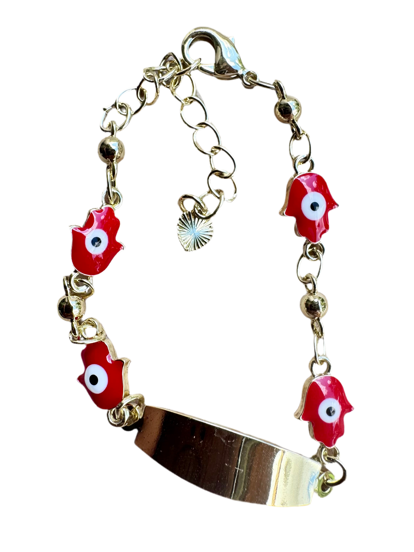 Hamsa Red Eyes ID Bracelet
