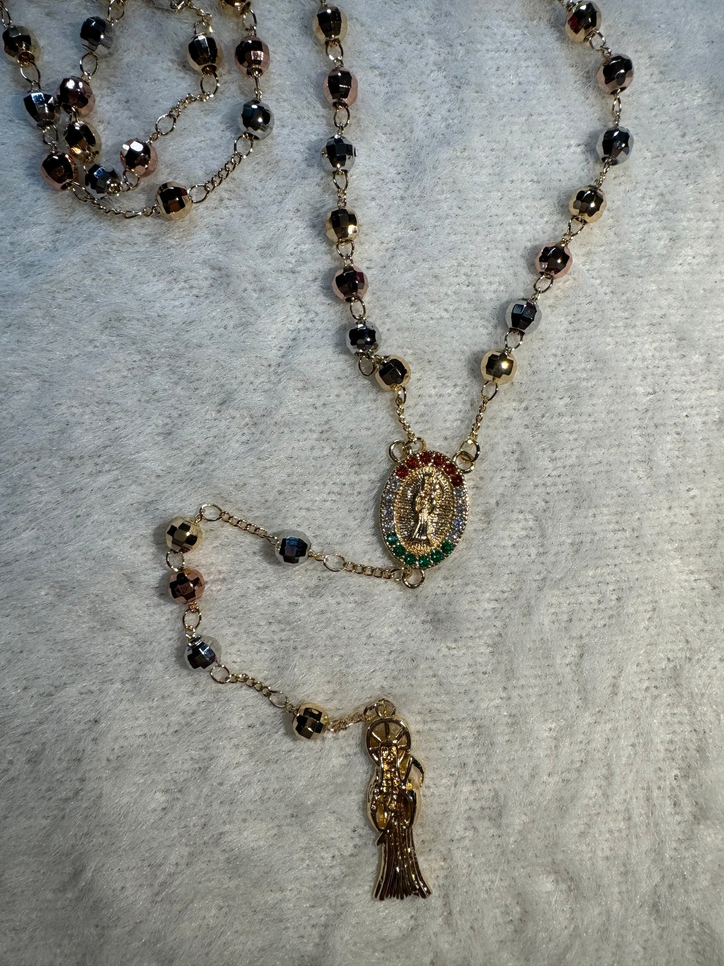 Santa Muerte Tricolor Rosary