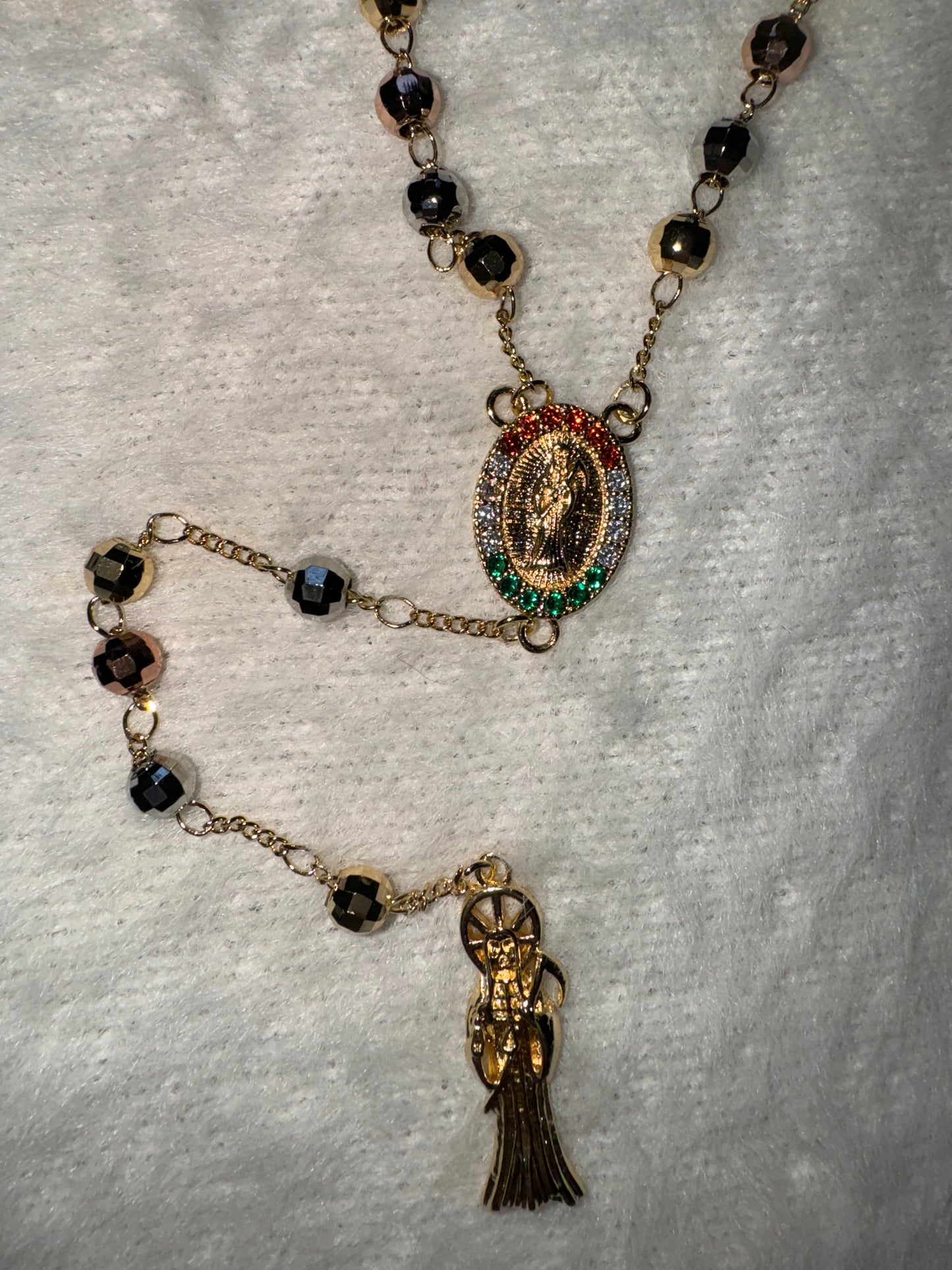 Santa Muerte Tricolor Rosary