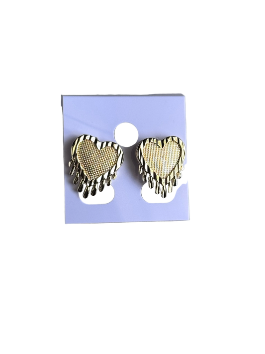 Drippy Heart Earrings Studs
