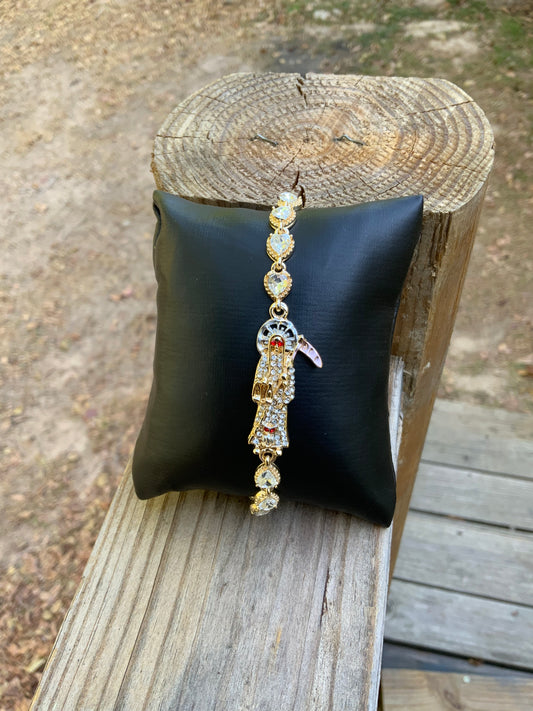Santa Muerte Corazones Bracelet