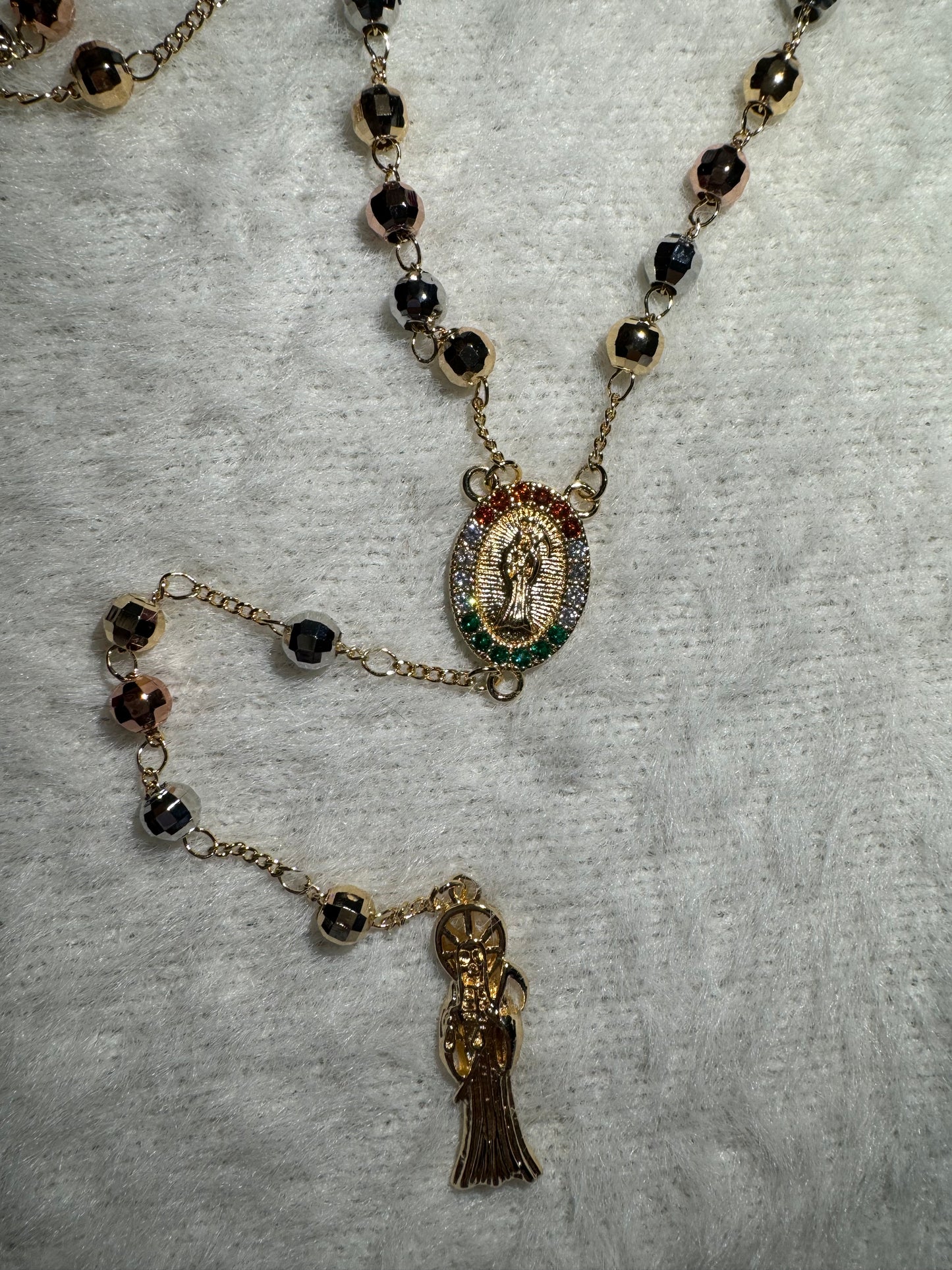 Santa Muerte Tricolor Rosary