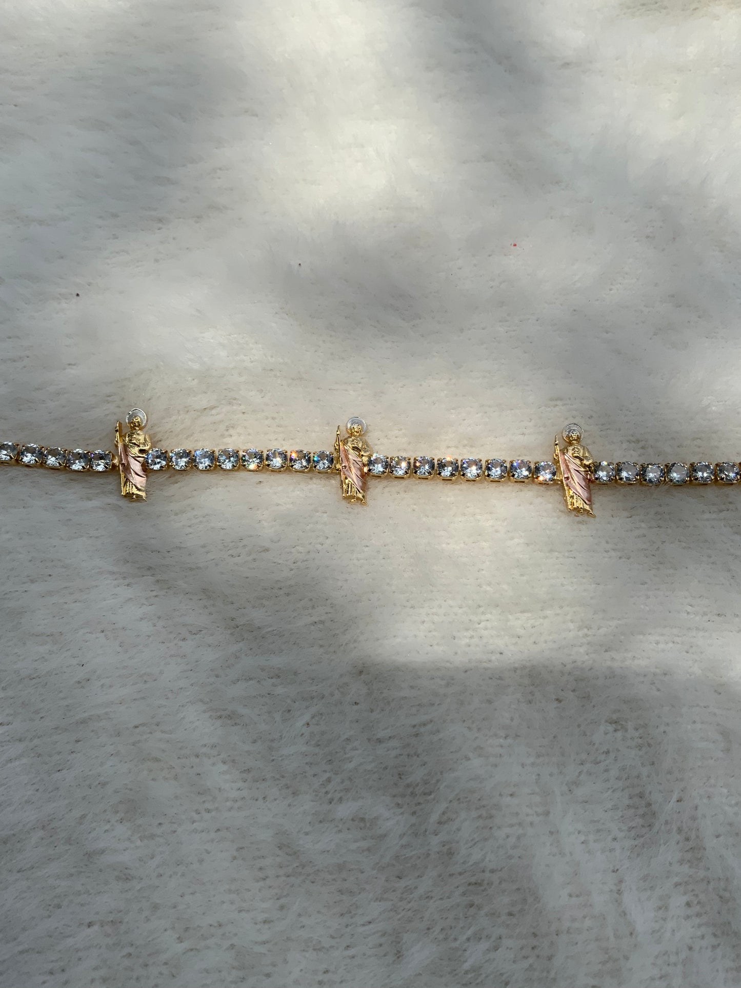 San Judas Rose Gold Tennis Bracelet