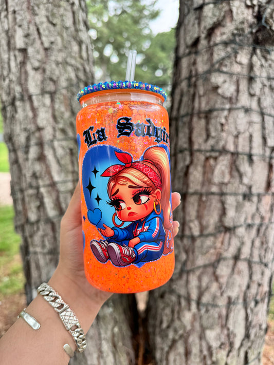 La Sad Girl Orange Snowglobe Cup