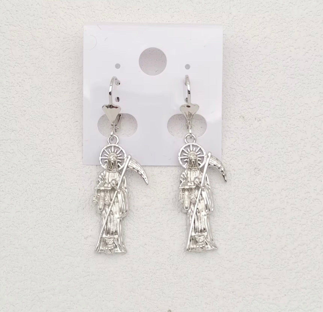 Santa Muerte Earrings (Silver)