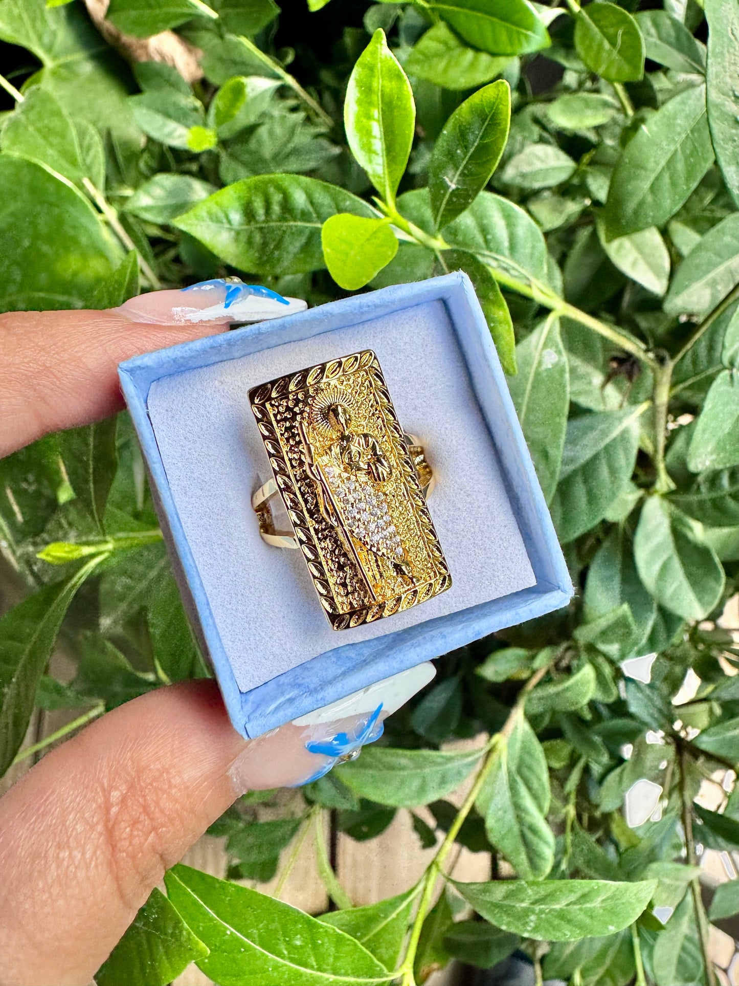 San Judas Gold Adjustable Ring
