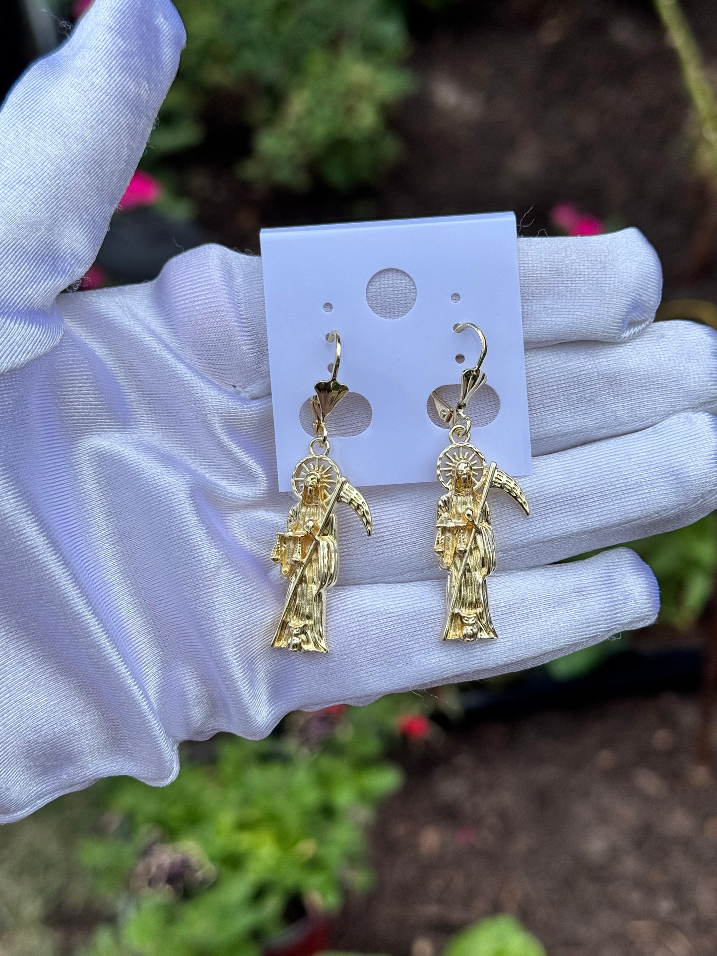 Santa Muerte Earrings (Gold)