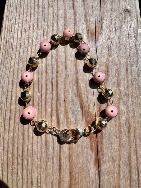 Pink Evil Eye Baby Bracelet