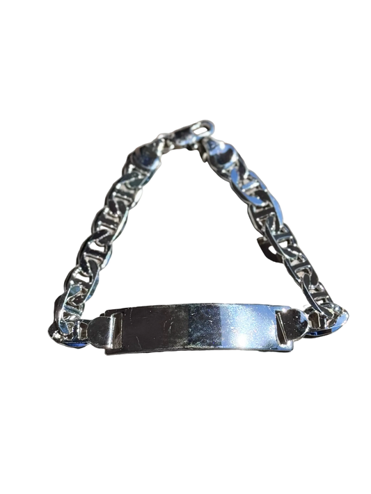 Men Gucci Link Silver ID Bracelet