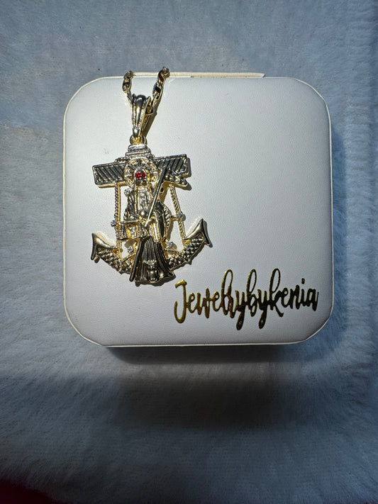 Anchor Santa Muerte Necklace