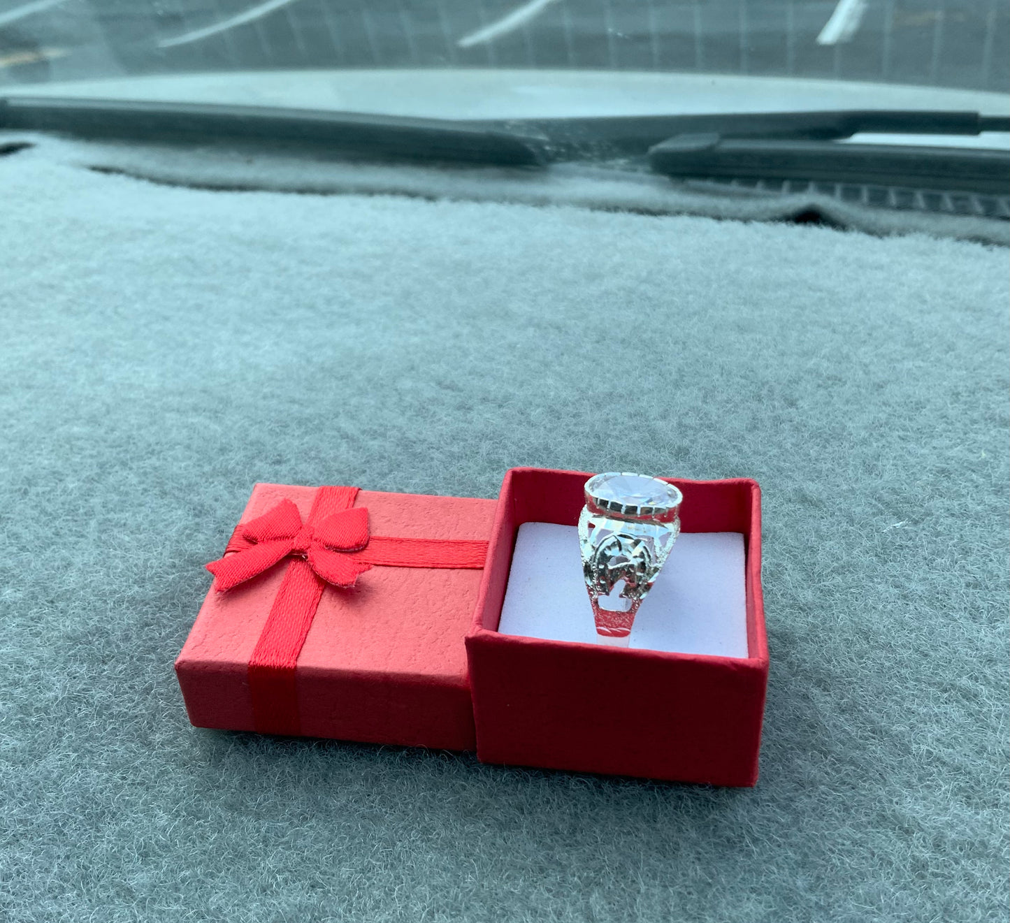 Clear Stone Herradura Ring (Size 11)